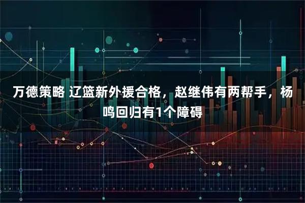 万德策略 辽篮新外援合格，赵继伟有两帮手，杨鸣回归有1个障碍