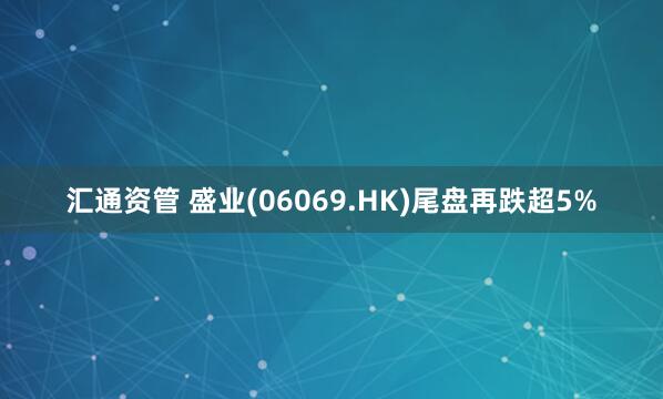 汇通资管 盛业(06069.HK)尾盘再跌超5%